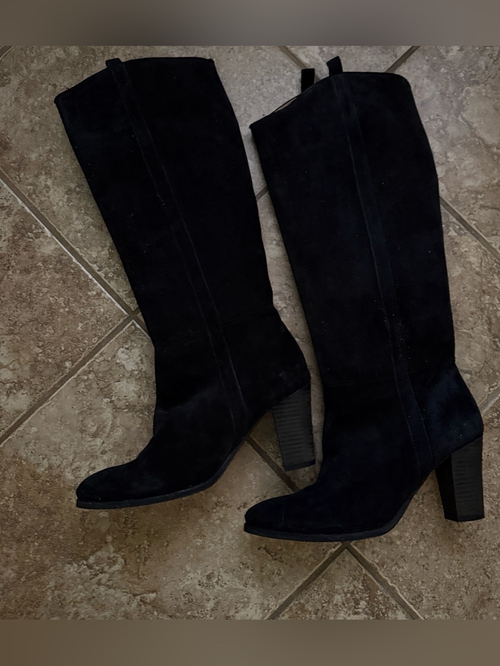 Boden Knee High Black Suede Boots 40 (9) - Picture 3 of 7